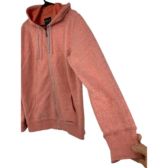 O'Neill Mens Orange Marl Full-Zip Hoodie Size Large Logo EUC  8895 - Picture 7 of 11